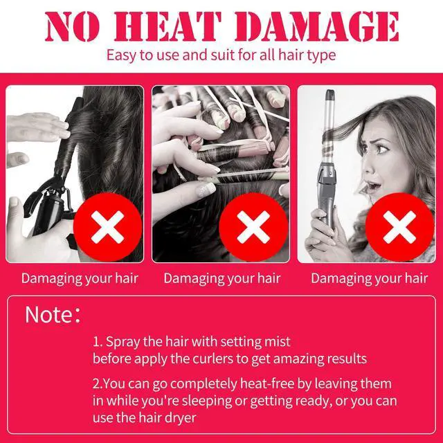 Alt view image 7 of 7 - 30 Pieces Heatless Waves Curlers Spiral Curls Styling Kit No Heat Hair Waver Spiral Curlers Rollers with 2 Pieces Styling Hooks for Most Hairstyles (45 cm, Mixed Color)