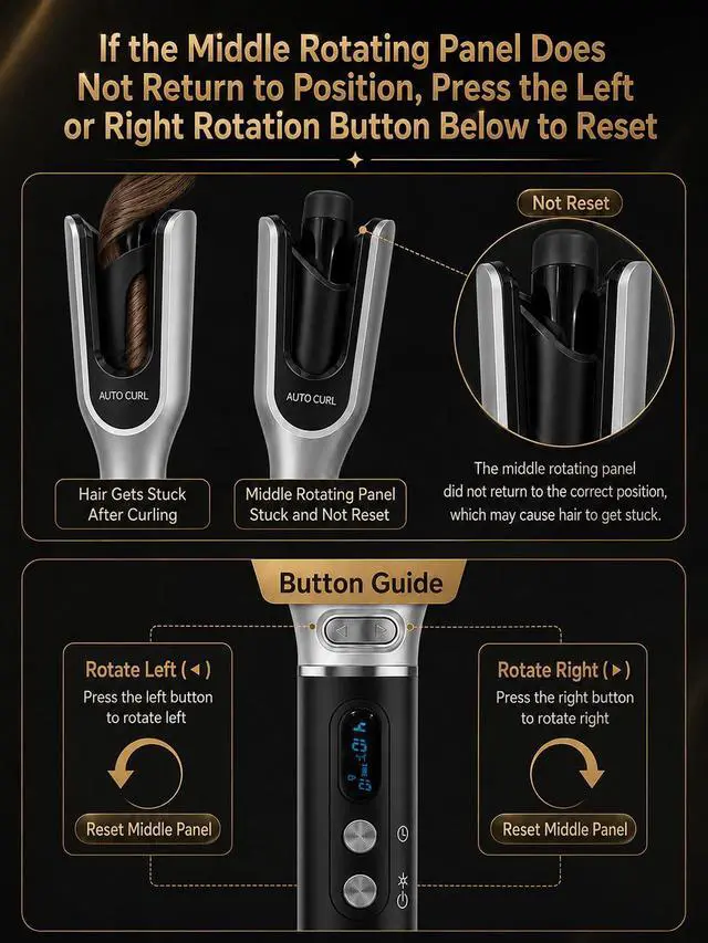 Alt view image 5 of 7 - Automatic Rotating Curling Iron, 1 Inch Auto Hair Curler for Long Hair, Anti-Scald Curling Wand with LCD Display, 4 Heat Settings, Dual Rotation, Dual Voltage Travel Hair Curler, Silver
