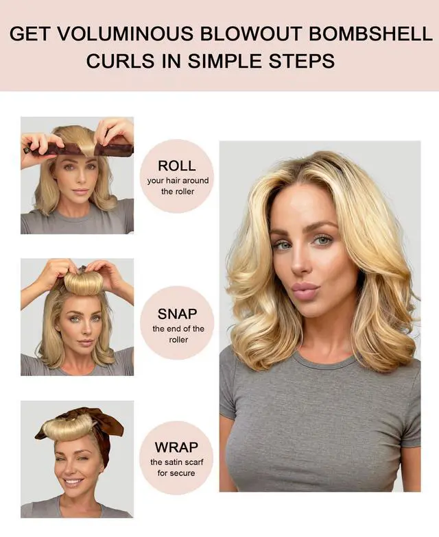 Alt view image 2 of 7 - Littles Heatless Curls Overnight Rods - Upgraded Directional Grip Velvet Heatless Hair Curler to Sleep in No Heat Heatless Curling Flexi Rods Foam Hair Rollers for Blowout Look Long & Short Hair