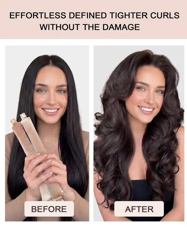 Alt view image 4 of 7 - Littles Heatless Curls Overnight Rods - Upgraded Directional Grip Velvet Heatless Hair Curler to Sleep in No Heat Heatless Curling Flexi Rods Foam Hair Rollers for Blowout Look Long & Short Hair
