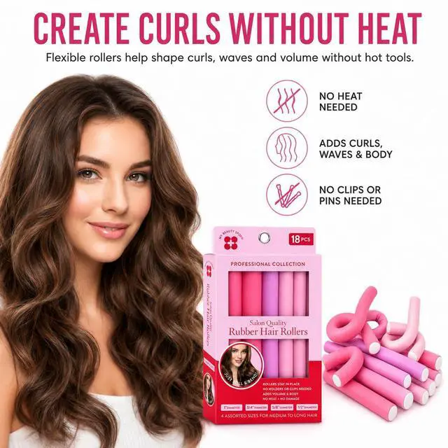 Alt view image 3 of 7 - MyFlexi Rods for Long Hair, 18-Piece Heatless Curlers
