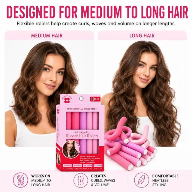Alt view image 7 of 7 - MyFlexi Rods for Long Hair, 18-Piece Heatless Curlers