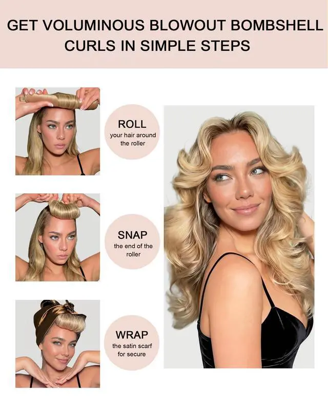 Alt view image 2 of 7 - Classic Heatless Curls Overnight Rods - Upgraded Directional Grip Velvet No Heat Hair Curlers to Sleep Hair Rollers Flexible Curling Rods Set for Long Thicker Hair, Full Coverage Larger Silk Scarf