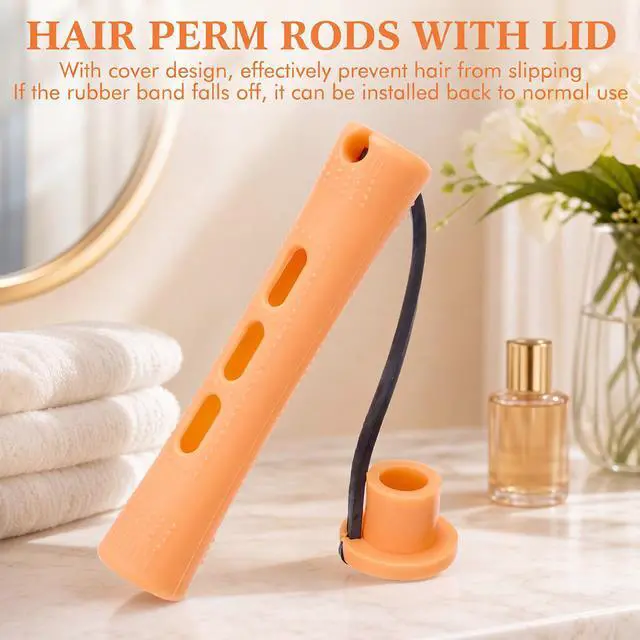 Alt view image 2 of 7 - 60 Pcs Perm Rods Hair Perm Rollers for Short Long Hair,Orange