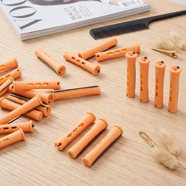 Alt view image 6 of 7 - 60 Pcs Perm Rods Hair Perm Rollers for Short Long Hair,Orange