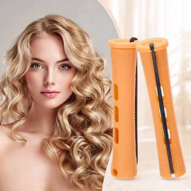 Alt view image 5 of 7 - 60 Pcs Perm Rods Hair Perm Rollers for Short Long Hair,Orange