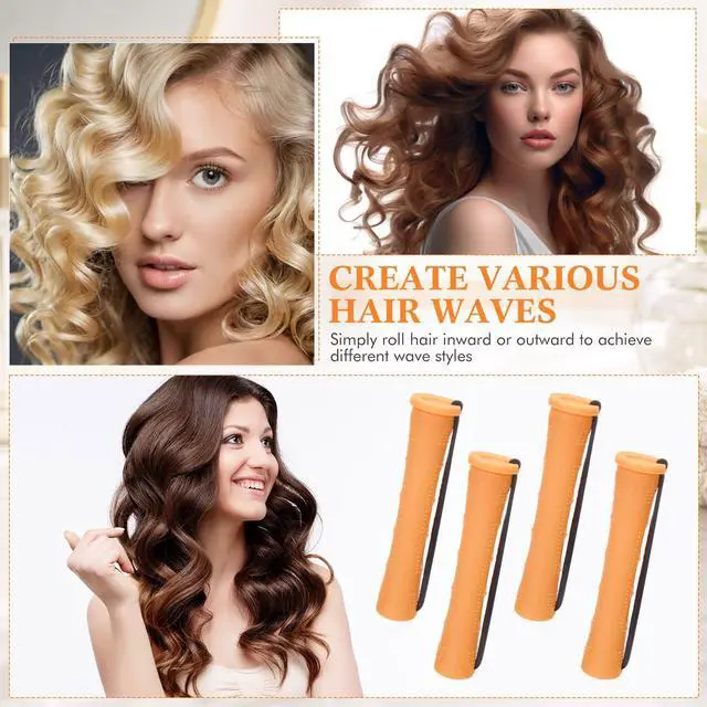 Alt view image 7 of 7 - 60 Pcs Perm Rods Hair Perm Rollers for Short Long Hair,Orange