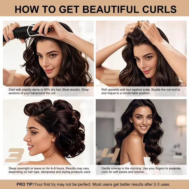Alt view image 3 of 6 - Heatless Curls Overnight Hair Care Set - Jumbo Velvet Hair Curlers