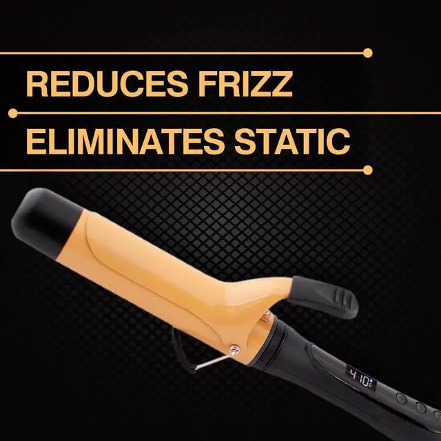 Alt view image 3 of 7 - Air Ca1035 Texture Tourmaline Ceramic Curling Iron 1 1/2 Inch, Onyx Black