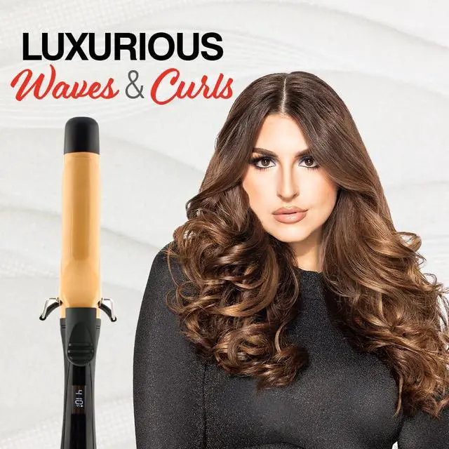 Alt view image 6 of 7 - Air Ca1035 Texture Tourmaline Ceramic Curling Iron 1 1/2 Inch, Onyx Black