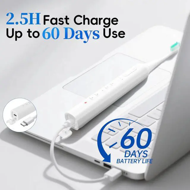 Alt view image 6 of 7 - Sonic Electric Toothbrush for Adults, Rechargeable Travel