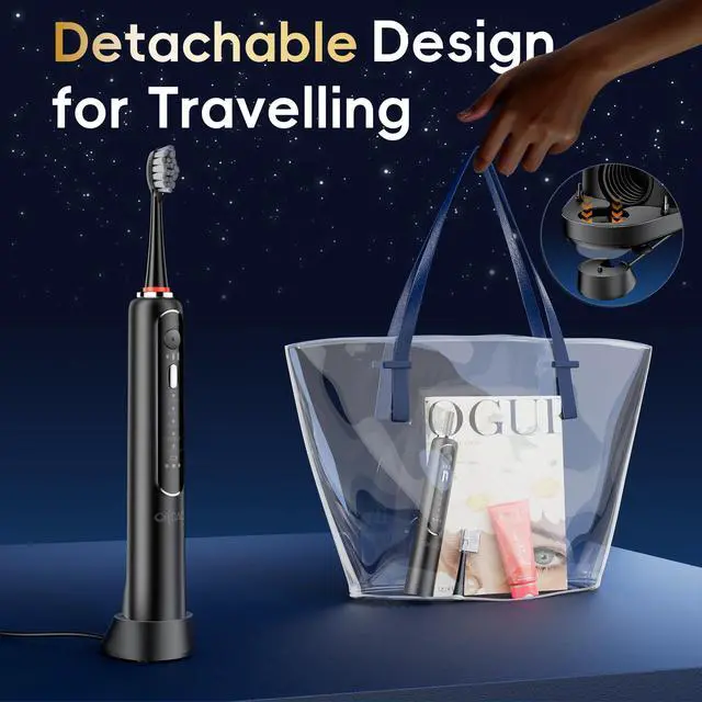 Alt view image 7 of 7 - Electric Toothbrush with Water Flosser Combo,Sonic Flossing Toothbrush, Bl