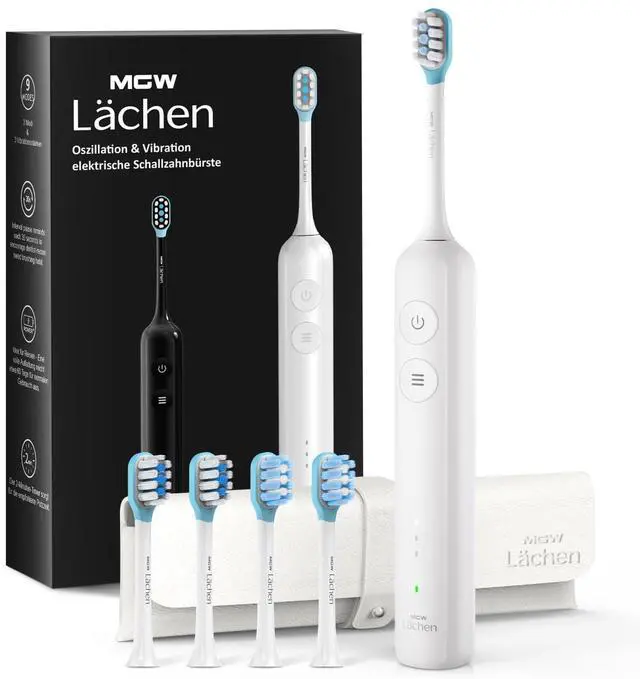 Main image of Electric Toothbrush - Sonic Electric Toothbrush for Adults,Smart Timers & 3 Modes (3 Intensity Levels Each), IPX8 Waterproof, 4 Brush Heads, Travel Case, White