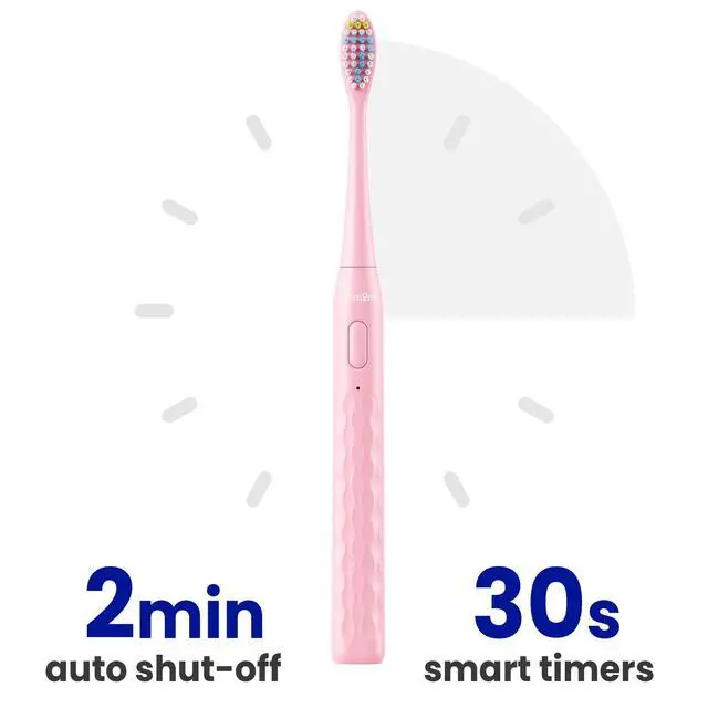 Alt view image 7 of 7 - Sonic Travel Electric Toothbrush for Adults & Kids, Travel Case&2 Brush Heads, Battery Powered Sonic Toothbrush, Compact Design for Daily/Travel Use-Pink