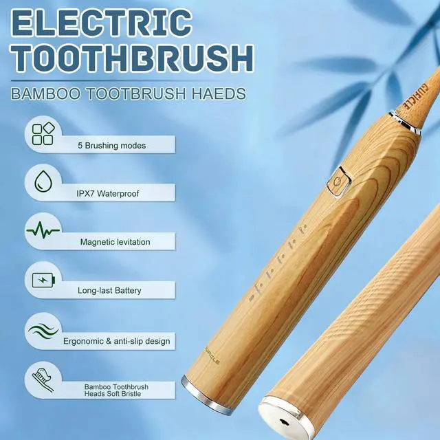 Alt view image 3 of 7 - Sonic Electric Toothbrush with Bamboo Heads