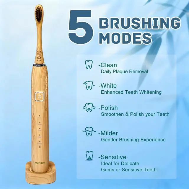 Alt view image 4 of 7 - Sonic Electric Toothbrush with Bamboo Heads