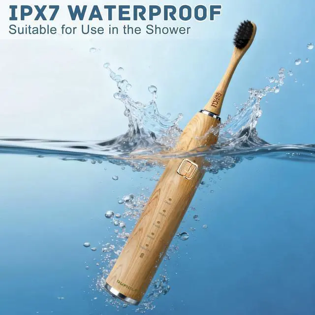 Alt view image 7 of 7 - Sonic Electric Toothbrush with Bamboo Heads