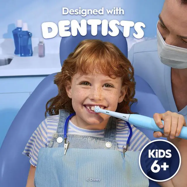 Alt view image 7 of 7 - iO Kids Limited Rechargeable Electric Powered Toothbrush, Stitch - Automatic Pressure Sensor - 3 Cleaning Settings - Music Timer - 28 Day Battery Life - Travel Case