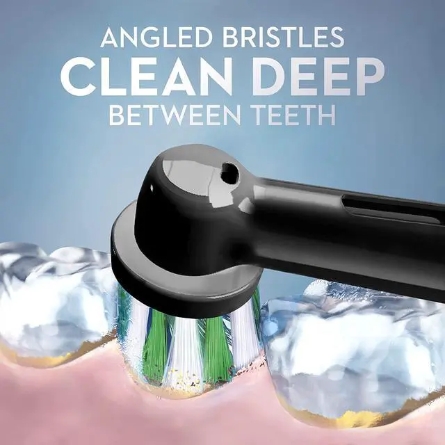 Alt view image 3 of 7 - Cross Action Replacement Brush Heads for an Oral-B Electric Toothbrush, Pack of 6, Black