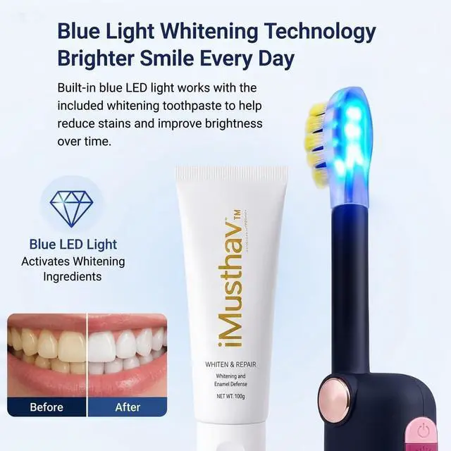 Alt view image 3 of 7 - Foldable Travel Electric Toothbrush, Self Cleaning Toothbrush