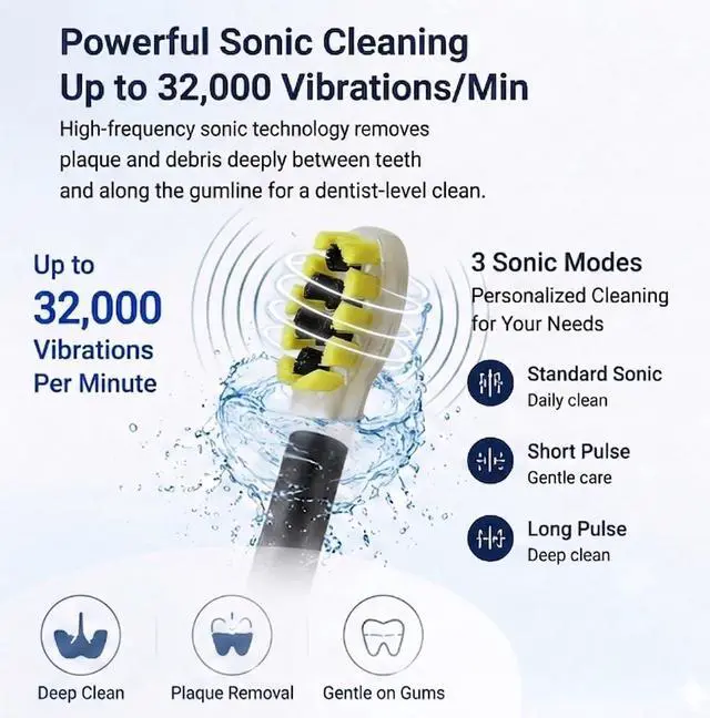 Alt view image 5 of 7 - Foldable Travel Electric Toothbrush, Self Cleaning Toothbrush