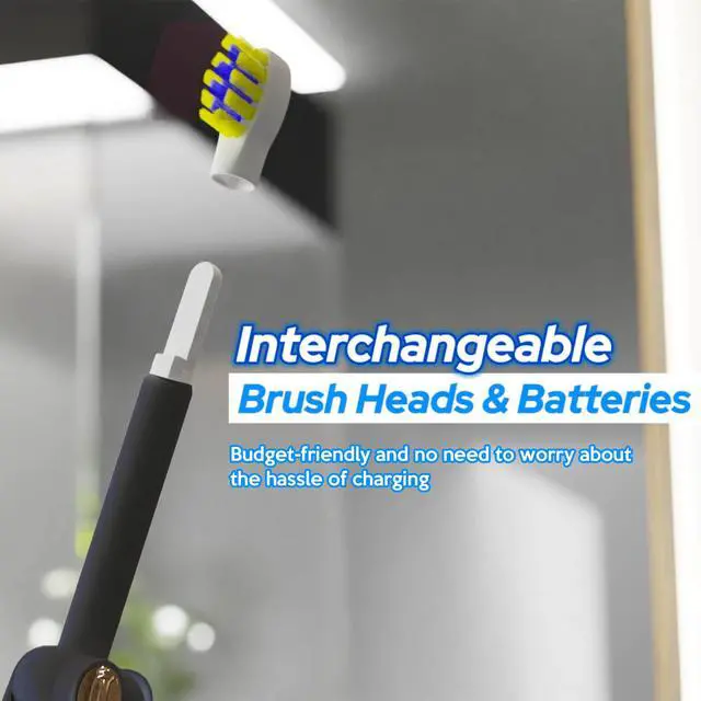 Alt view image 7 of 7 - Foldable Travel Electric Toothbrush, Self Cleaning Toothbrush