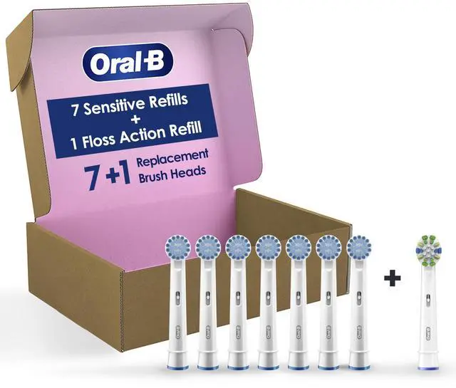 Main image of Sensitive Gum Care Electric Toothbrush Replacement Brush Heads, 8 Count