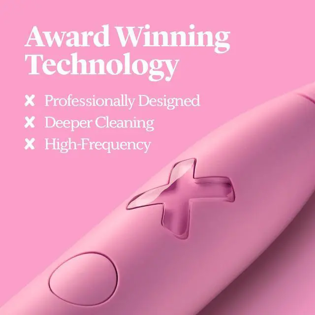 Alt view image 5 of 6 - PROX Sonic Electric Toothbrush for Adults 70Day Battery on One Charge, DentistDesigned Whitening Rechargeable Toothbrush, 3 Brush Heads & Travel Case, 3 Modes, Pink