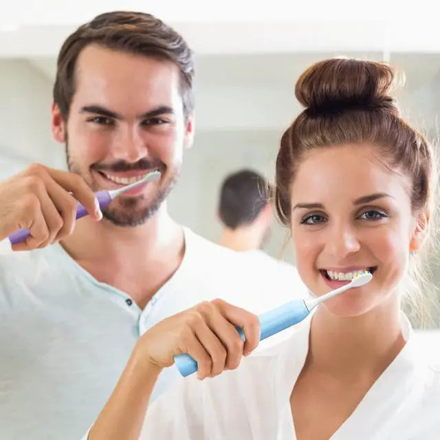 Alt view image 6 of 6 - Sonic Electric Toothbrush with 12 Brush Heads for Adults&Kids, 2 Pack