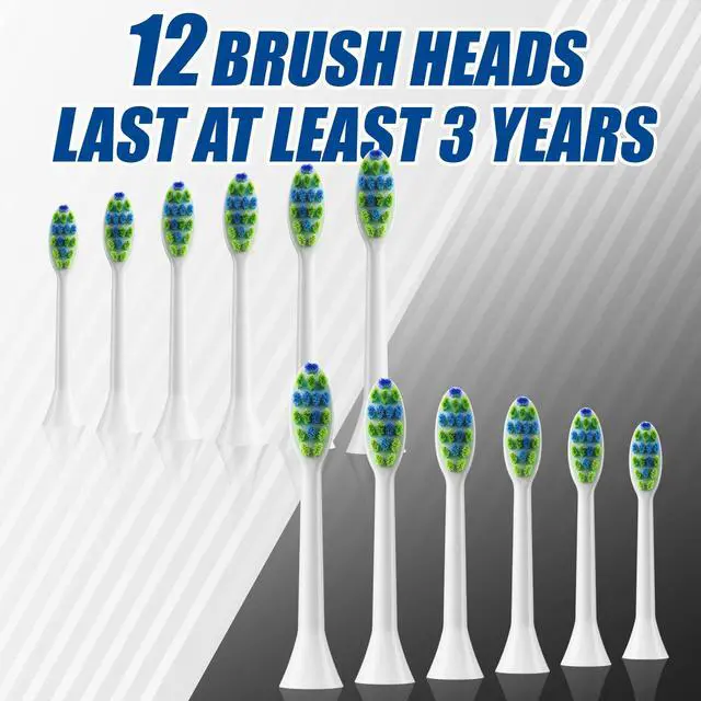 Alt view image 4 of 6 - Sonic Electric Toothbrush with 12 Brush Heads for Adults&Kids, 2 Pack