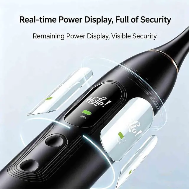 Alt view image 6 of 7 - Electric Toothbrush - 5 Modes for Personalized Care, Smart Pressure Control to Protect Gums, Rechargeable with Pressure Sensor and Timer, Customizable Intensity Powered Toothbrush