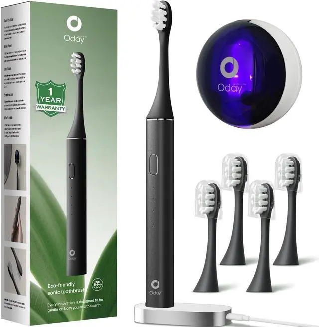 Main image of Rechargeable Electric Toothbrush for Adults with UV Sanitizer Holder