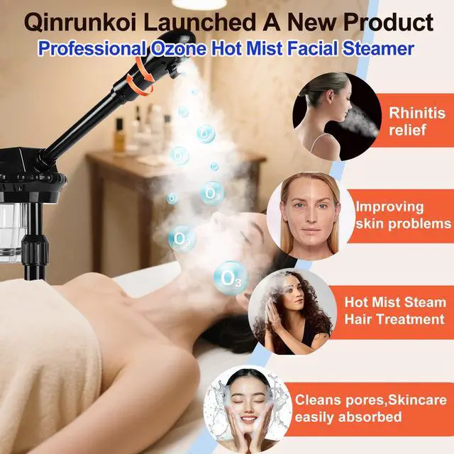 Alt view image 3 of 7 - Professional Facial Steamer,Hot Mist Steamer Face,Steamer Esthetician-Black