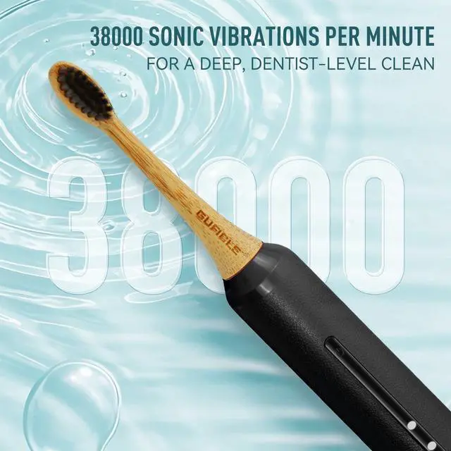 Alt view image 7 of 7 - Sonic Electric Toothbrush with Bamboo Heads, Black