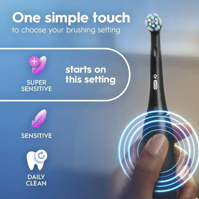Alt view image 4 of 7 - Rechargeable Electric Toothbrush, iO2, 3 Cleaning Modes, Automatic Pressure Sensor to Protect Gums, Peach