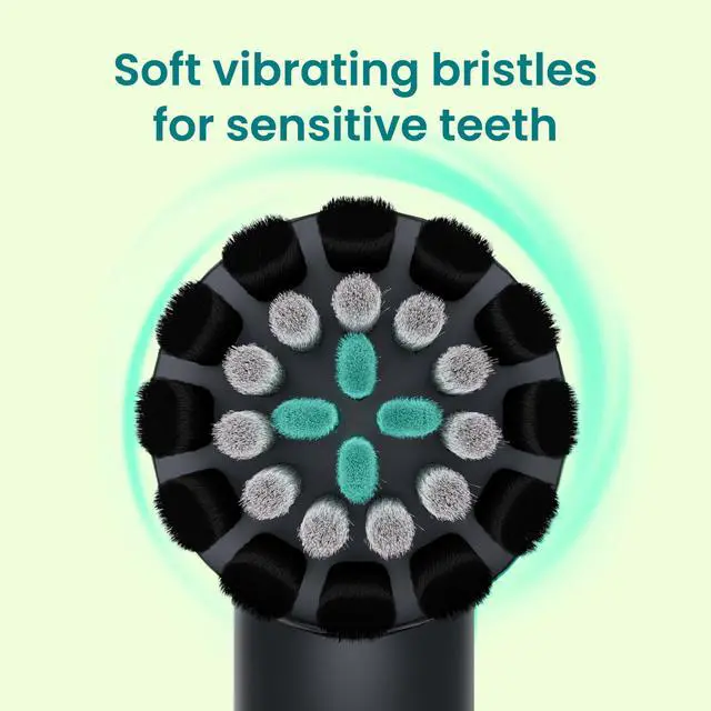 Alt view image 2 of 7 - Rev Oscillating Electric Toothbrush Heads - 4 Pack - Verified quip Brush Head Refills for Oscillating Toothbrushes - Soft Bristles, Dual-Length, Compact - Last 3 Months Each - Black