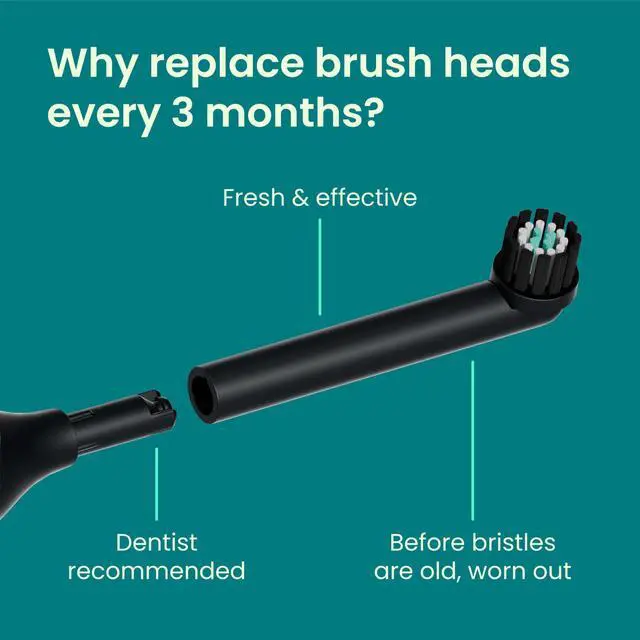 Alt view image 7 of 7 - Rev Oscillating Electric Toothbrush Heads - 4 Pack - Verified quip Brush Head Refills for Oscillating Toothbrushes - Soft Bristles, Dual-Length, Compact - Last 3 Months Each - Black