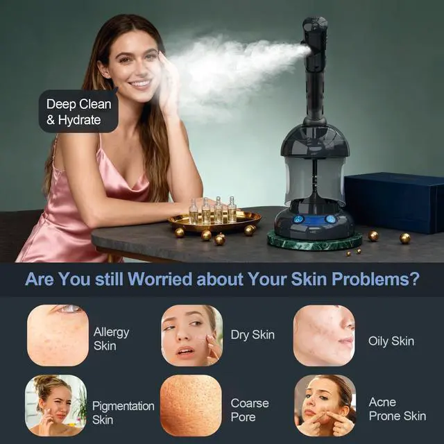 Alt view image 2 of 7 - Facial Steamer, Nano Ionic Ozone Face Steamer for Home & Salon