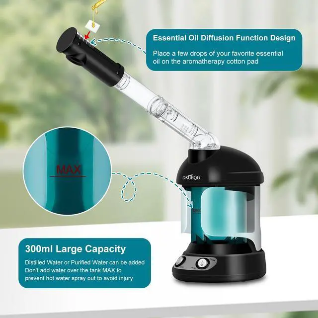 Alt view image 4 of 7 - Facial Steamer with Extendable 360° Rotating Arm (Black)