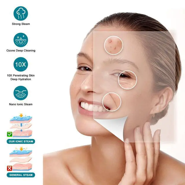Alt view image 6 of 7 - Facial Steamer with Extendable 360° Rotating Arm (Black)