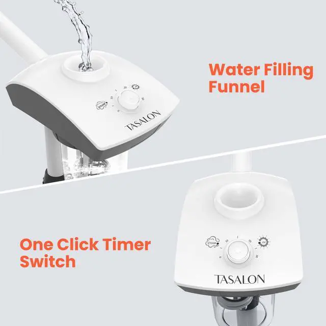 Alt view image 2 of 7 - Professional Facial Steamer Machine on Wheels, Standing Esthetician Steamer with Hot Ozone Mist, Facial Be for Skin Rejuvenation, Steamer for Facial for Spa or Personal Care, White