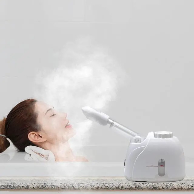 Alt view image 2 of 7 - Facial Steamer Nanometer Fine Mist for Deep Cleaning with Towel, 360 Rotating Arm, Home Spa Device for Personal Care