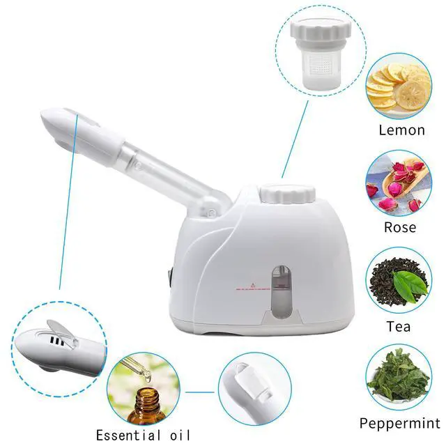 Alt view image 7 of 7 - Facial Steamer Nanometer Fine Mist for Deep Cleaning with Towel, 360 Rotating Arm, Home Spa Device for Personal Care