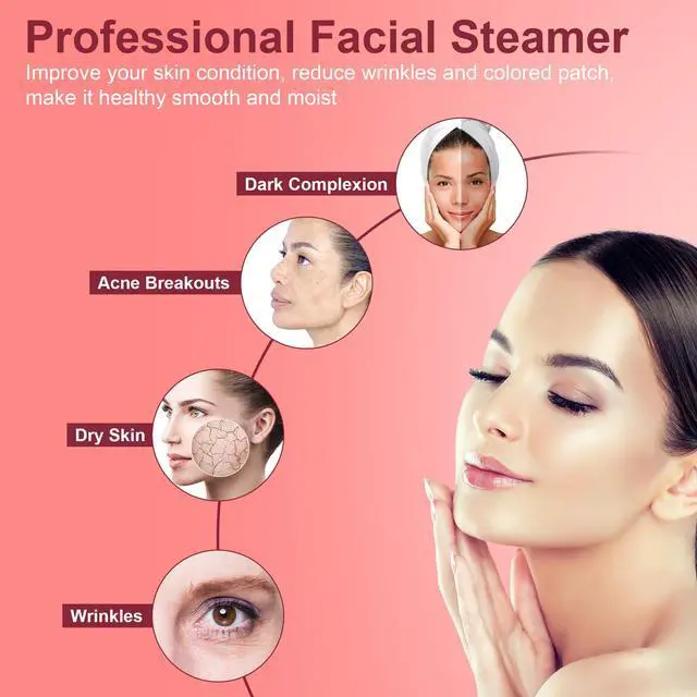 Alt view image 3 of 7 - Professional Facial Steamer - Standing Ozone Facial Steamer on Wheels w Hot Mist for Facial Treatment Personal Care for Spa Salon Home Use