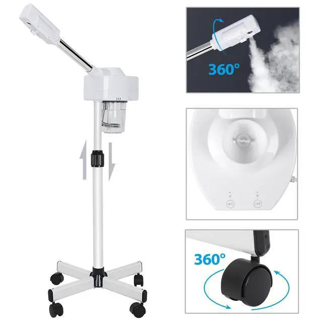Alt view image 5 of 7 - Professional Facial Steamer - Standing Ozone Facial Steamer on Wheels w Hot Mist for Facial Treatment Personal Care for Spa Salon Home Use