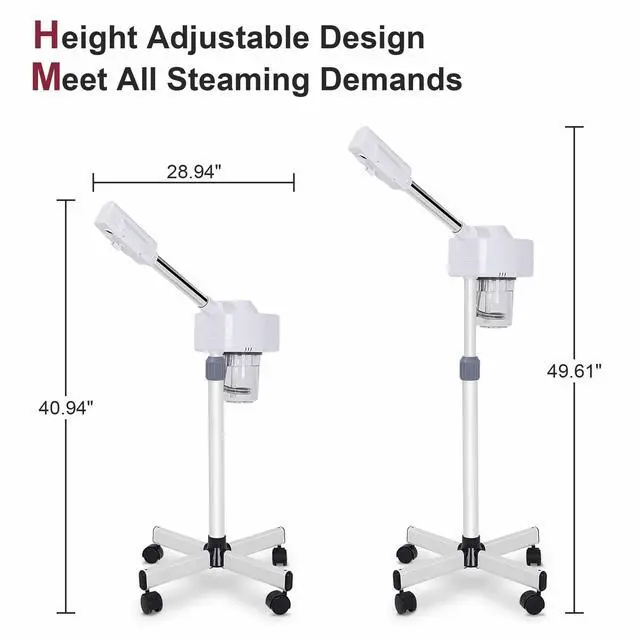 Alt view image 7 of 7 - Professional Facial Steamer - Standing Ozone Facial Steamer on Wheels w Hot Mist for Facial Treatment Personal Care for Spa Salon Home Use