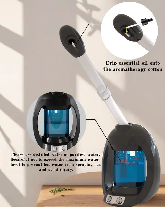 Alt view image 2 of 7 - Facial Steamer-Nano Ionic Face Steamer for Facial Deep Cleaning, Vaporizador Steamer for Esthetician, Professional Facial Steamer for Home Facial Spa. (Black)