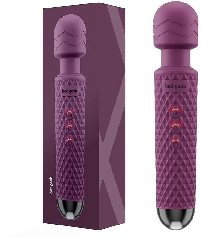 Main image of Handheld Cordless Personal Wand Massager Waterproof, USB Rechargeable, 20 Vibration Patterns, 8 Speeds, Memory Feature, Skin-Soft Silicone for Ultimate Relaxation Tool