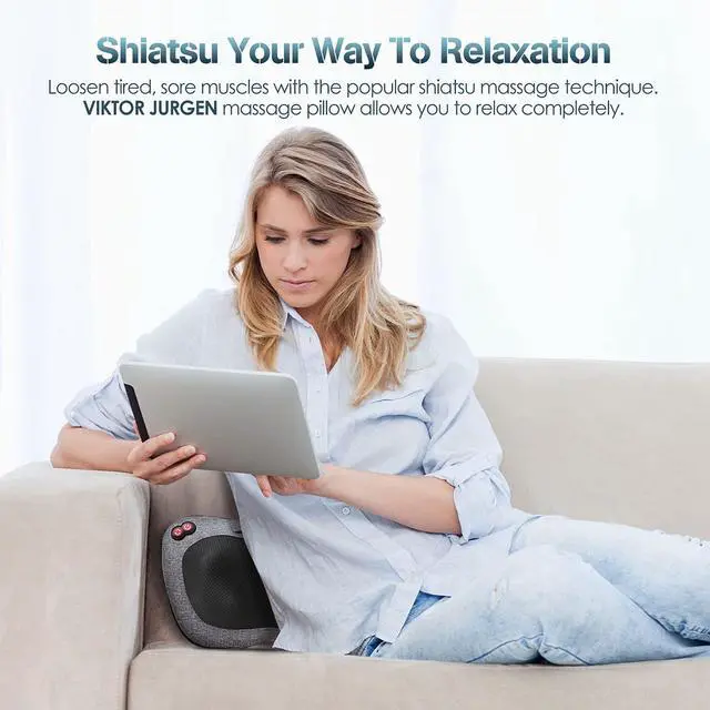 Alt view image 5 of 7 - Shiatsu Back Massager with Heat, Deep Tissue for Pain Relief
