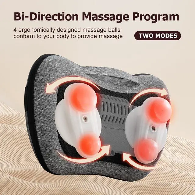 Alt view image 6 of 7 - Shiatsu Back Massager with Heat, Deep Tissue for Pain Relief